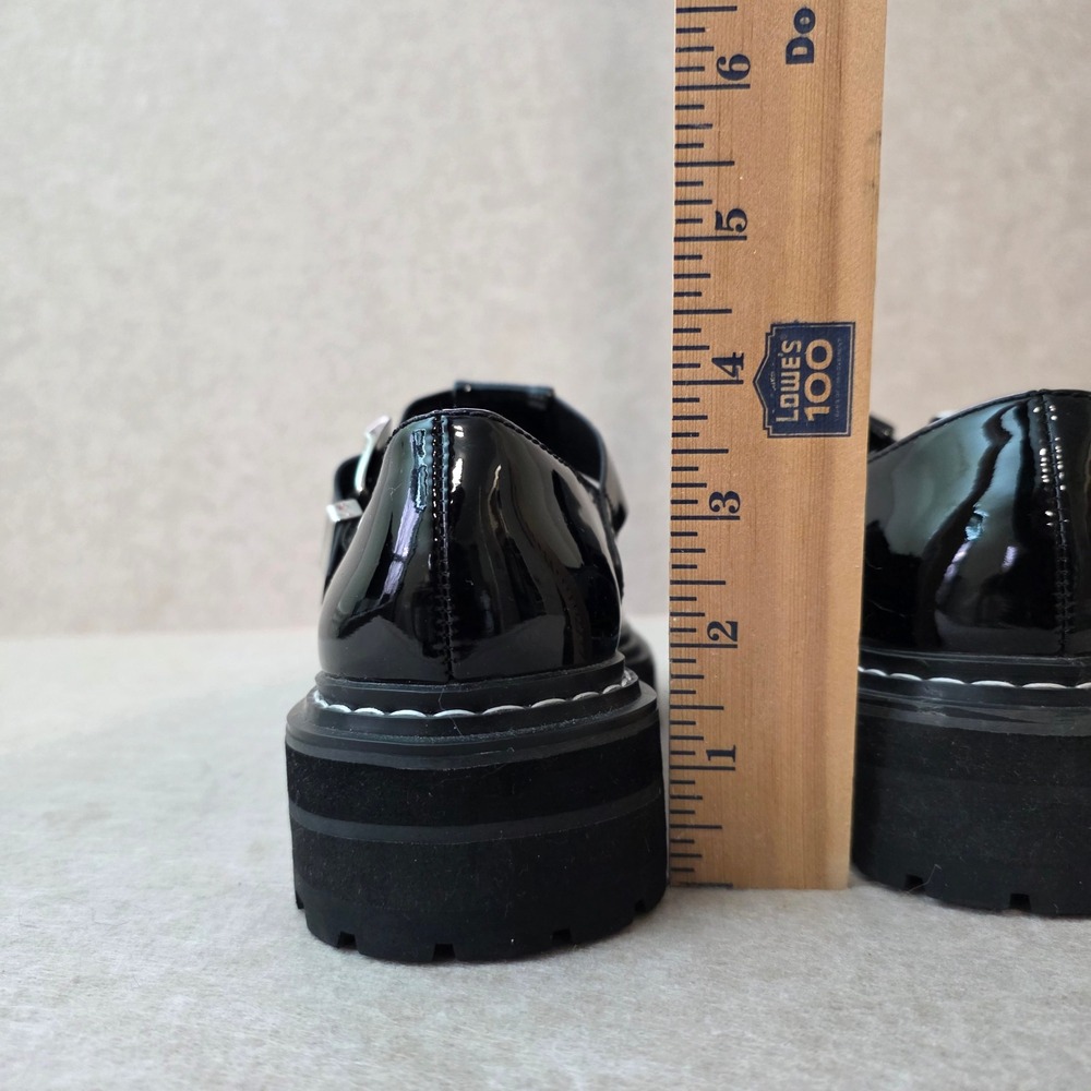 Steve Madden Suzey Patent T Strap Chunky Mary Janes Sz 7 Black Y2K Goth Grunge - Picture 9 of 13
